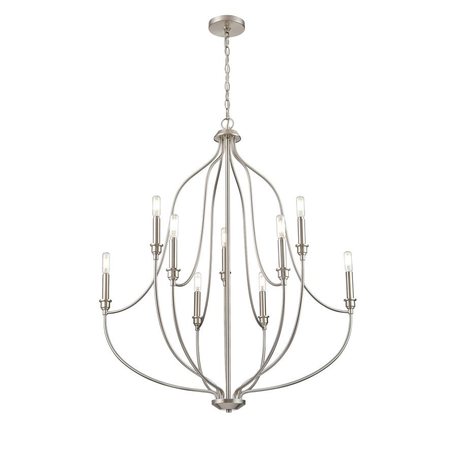 Millennium Lighting Senoia 9Lt Chandelier, Brushed Nickel
