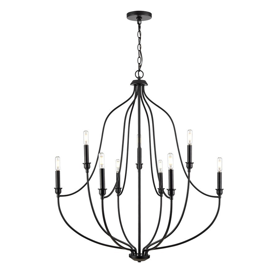 Millennium Lighting Senoia 9Lt Chandelier, Black - 98009-MB
