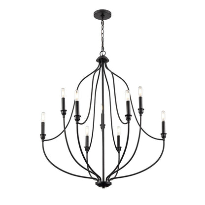 Millennium Lighting Senoia 9Lt Chandelier, Black