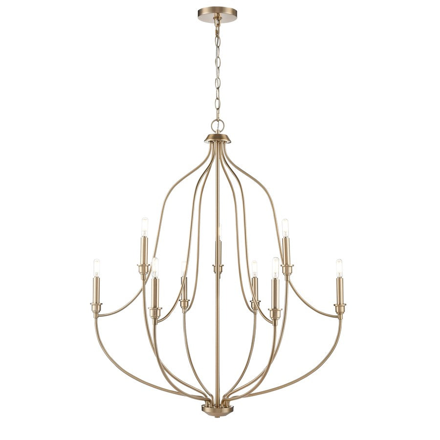 Millennium Lighting Senoia 9Lt 33" Chandelier, Modern Gold