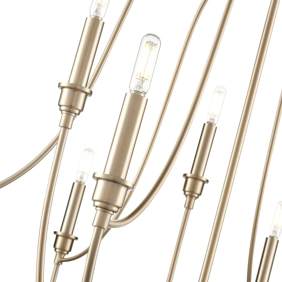 Millennium Lighting Senoia 9Lt 33" Chandelier, Modern Gold