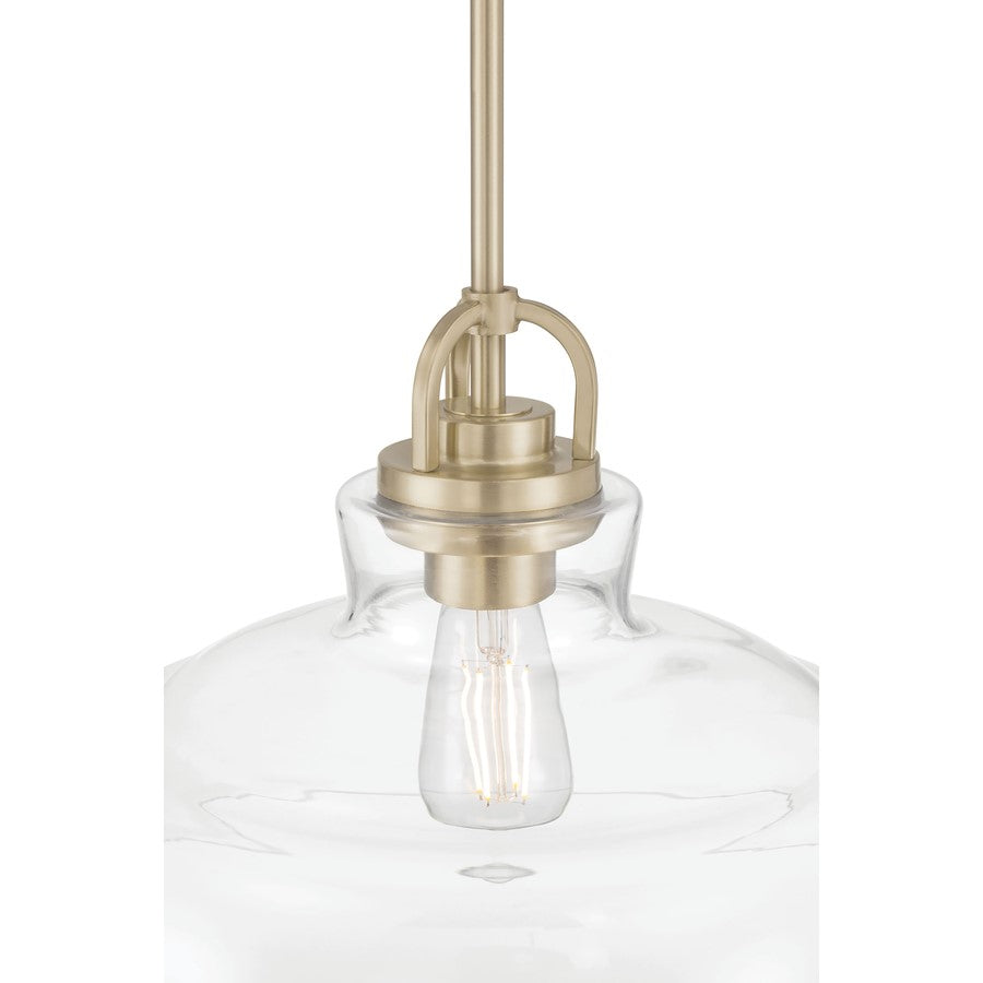 Millennium Lighting Clarien 1 Light Pendant, Modern Gold/Clear