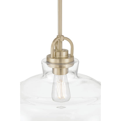 Millennium Lighting Clarien 1 Light Pendant, Modern Gold/Clear