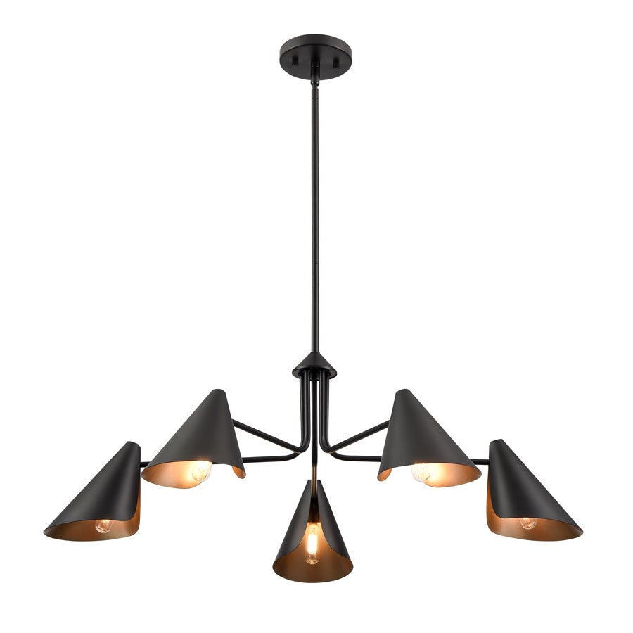 Millennium Lighting Warhol 5Lt Chandelier, Black