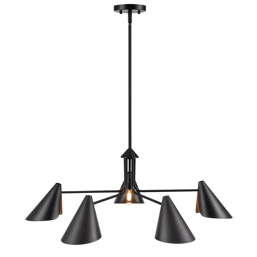 Millennium Lighting Warhol 5Lt Chandelier, Black