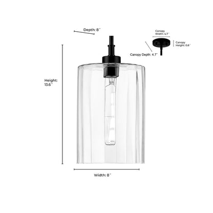 Millennium Lighting Chastine 1Lt Pendant, Black