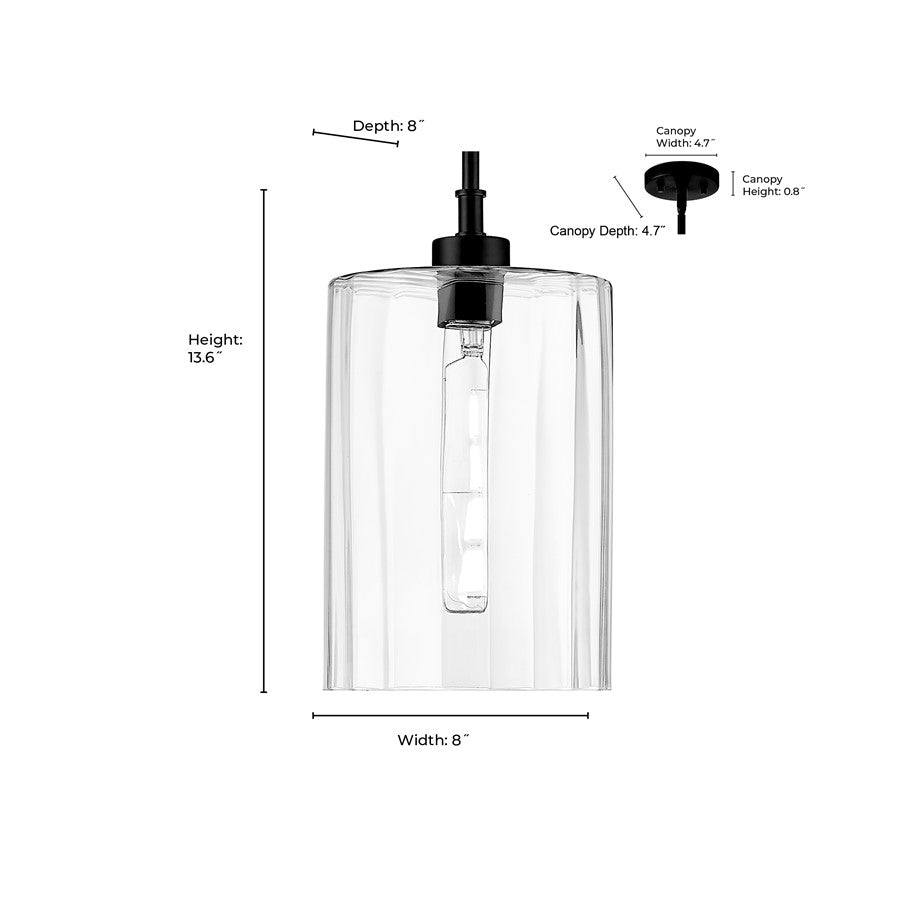 Millennium Lighting Chastine 1Lt Pendant, Polished Nickel