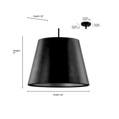 Millennium Lighting Allson 4Lt Pendant, Black