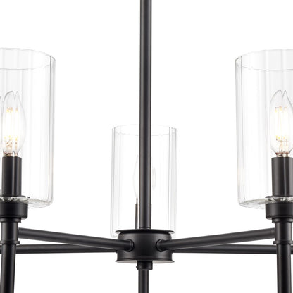 Millennium Lighting Chastine 5Lt 24" Chandelier, Black/Clear Beveled