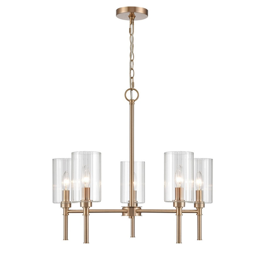 Millennium Lighting Chastine 5Lt 24" Chandelier, Modern Gold