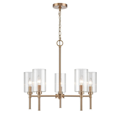 Millennium Lighting Chastine 5Lt 24" Chandelier, Modern Gold