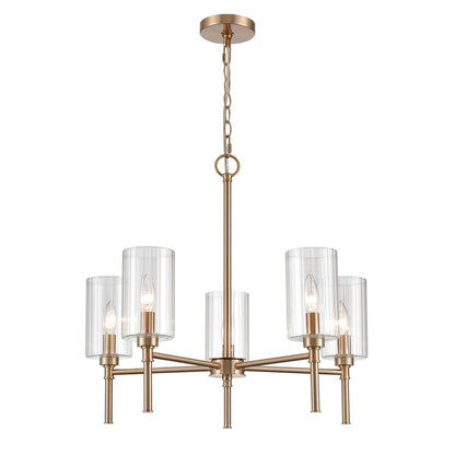 Millennium Lighting Chastine 5Lt 24" Chandelier, Modern Gold