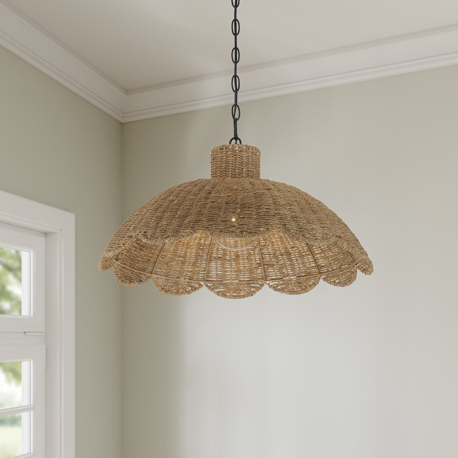 Millennium Lighting Malura 1 Light Pendant, Matte Black