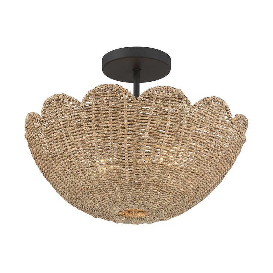 Millennium Lighting Malura 2Lt Semi Flush Mount, Matte Black - 99202-MB