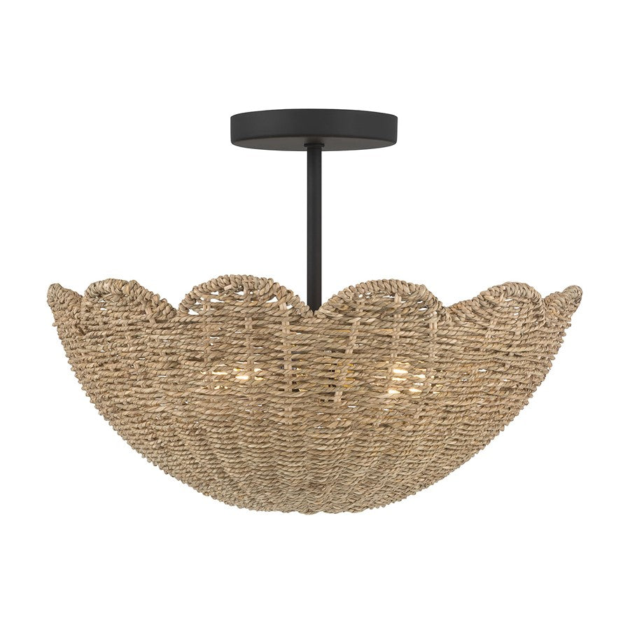 Millennium Lighting Malura 2Lt Semi Flush Mount, Matte Black