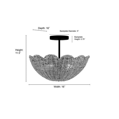Millennium Lighting Malura 2Lt Semi Flush Mount, Matte Black