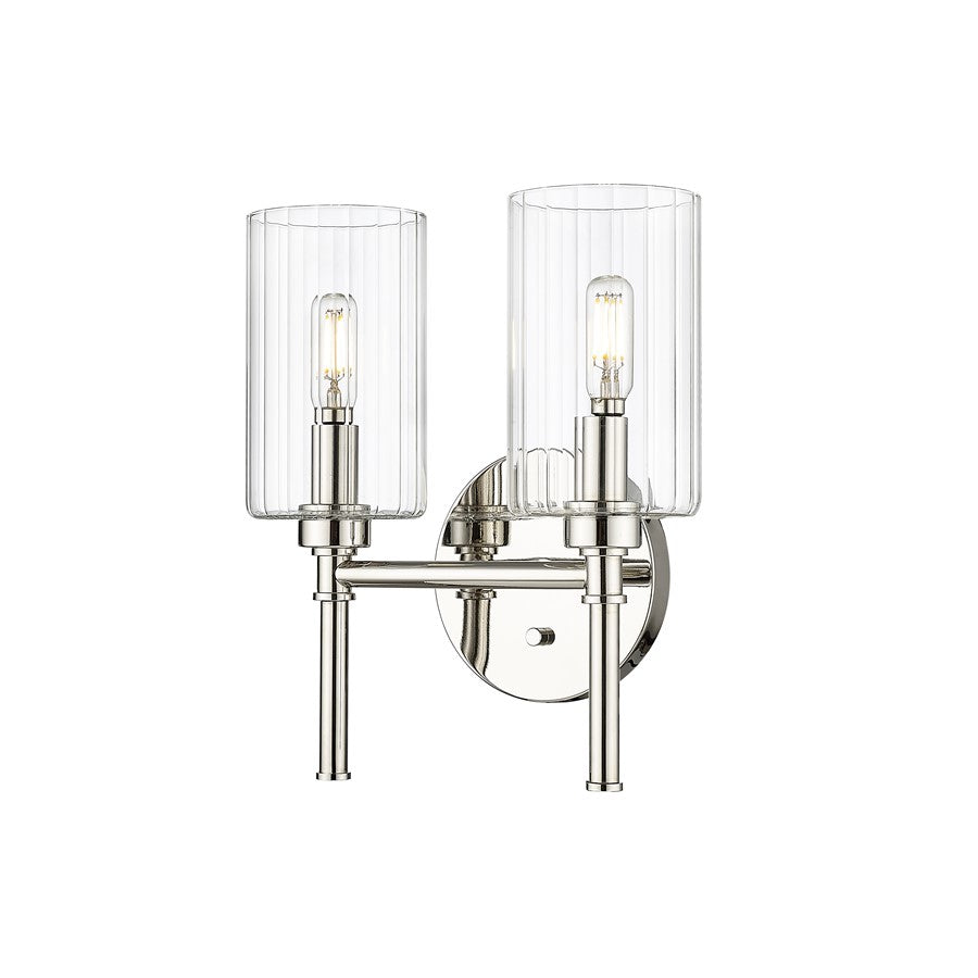 Millennium Lighting Chastine 2Lt Vanity, Polished Nickel