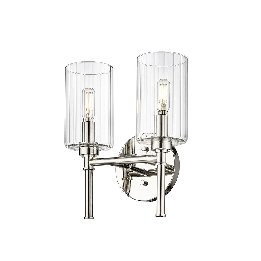 Millennium Lighting Chastine 2Lt Vanity, Polished Nickel