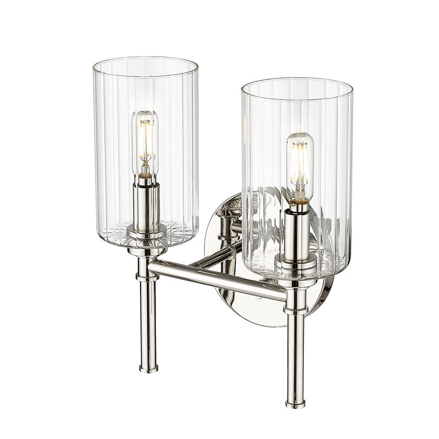 Millennium Lighting Chastine 2Lt Vanity, Polished Nickel