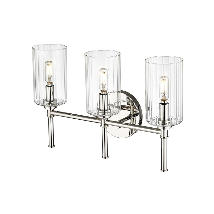 Millennium Lighting Chastine 3Lt Vanity, Polished Nickel