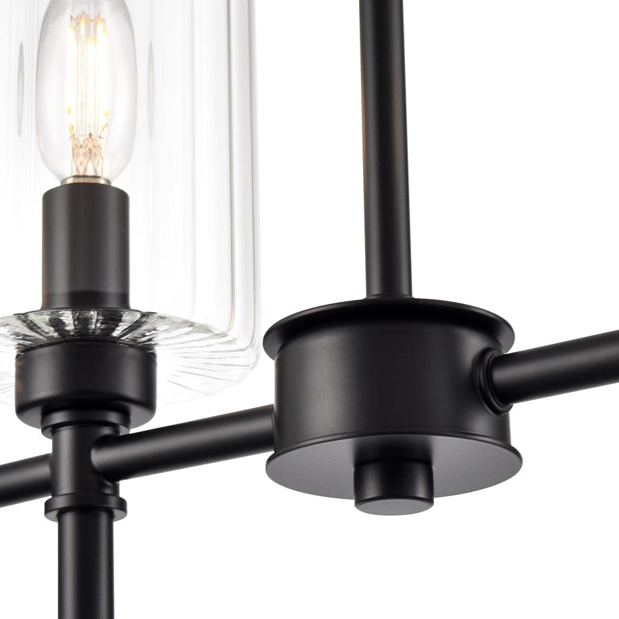 Millennium Lighting Chastine 5Lt 36" Island, Black/Clear Beveled