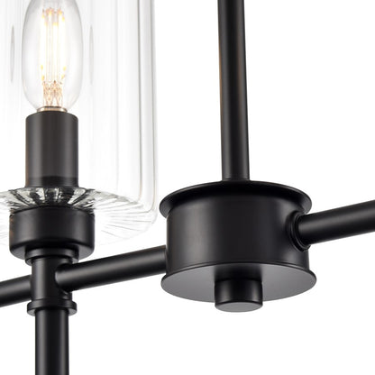 Millennium Lighting Chastine 5Lt 36" Island, Black/Clear Beveled