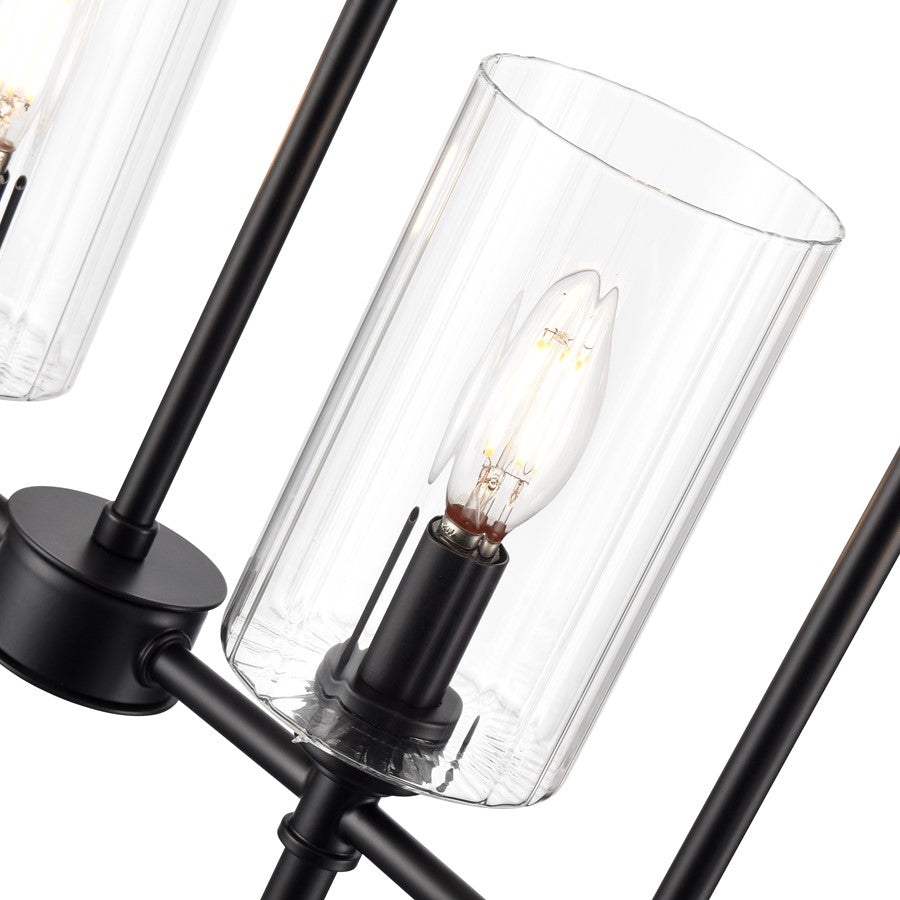 Millennium Lighting Chastine 5Lt 36" Island, Black/Clear Beveled