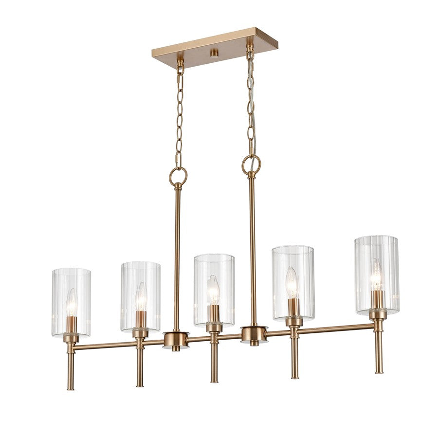 Millennium Lighting Chastine 5Lt 36" Chandelier, Modern Gold