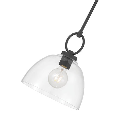 Millennium Lighting Velto 1 Light Pendant, Matte Black/Clear