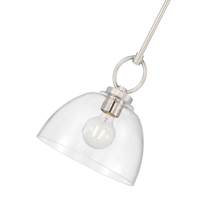 Millennium Lighting Velto 1Lt Pendant, Polished Nickel/Clear