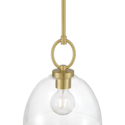 Millennium Lighting Velto 1 Light Pendant, Vintage Brass/Clear
