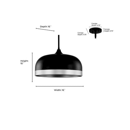 Millennium Lighting Amarra 3Lt Pendant, Black