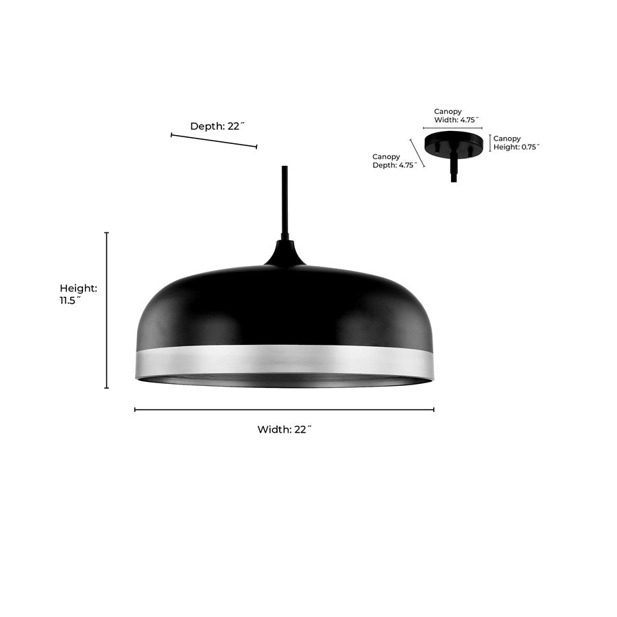 Millennium Lighting Amarra 4Lt Pendant, Black