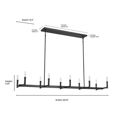 Millennium Lighting Daxley 1Lt Chandelier, Black