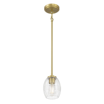 Millennium Lighting Miravelle 1Lt Pendant, Vintage Brass/Clear - 9981-VB