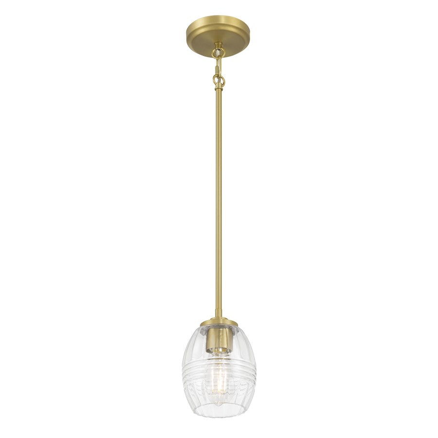 Millennium Lighting Miravelle 1Lt Pendant, Vintage Brass/Clear