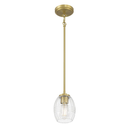 Millennium Lighting Miravelle 1Lt Pendant, Vintage Brass/Clear