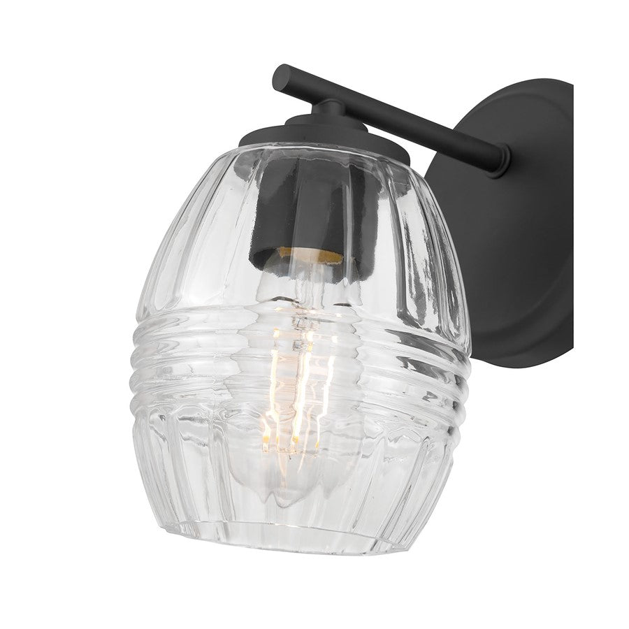 Millennium Lighting Miravelle 1Lt Wall Sconce, Black/Clear