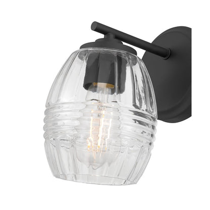Millennium Lighting Miravelle 1Lt Wall Sconce, Black/Clear