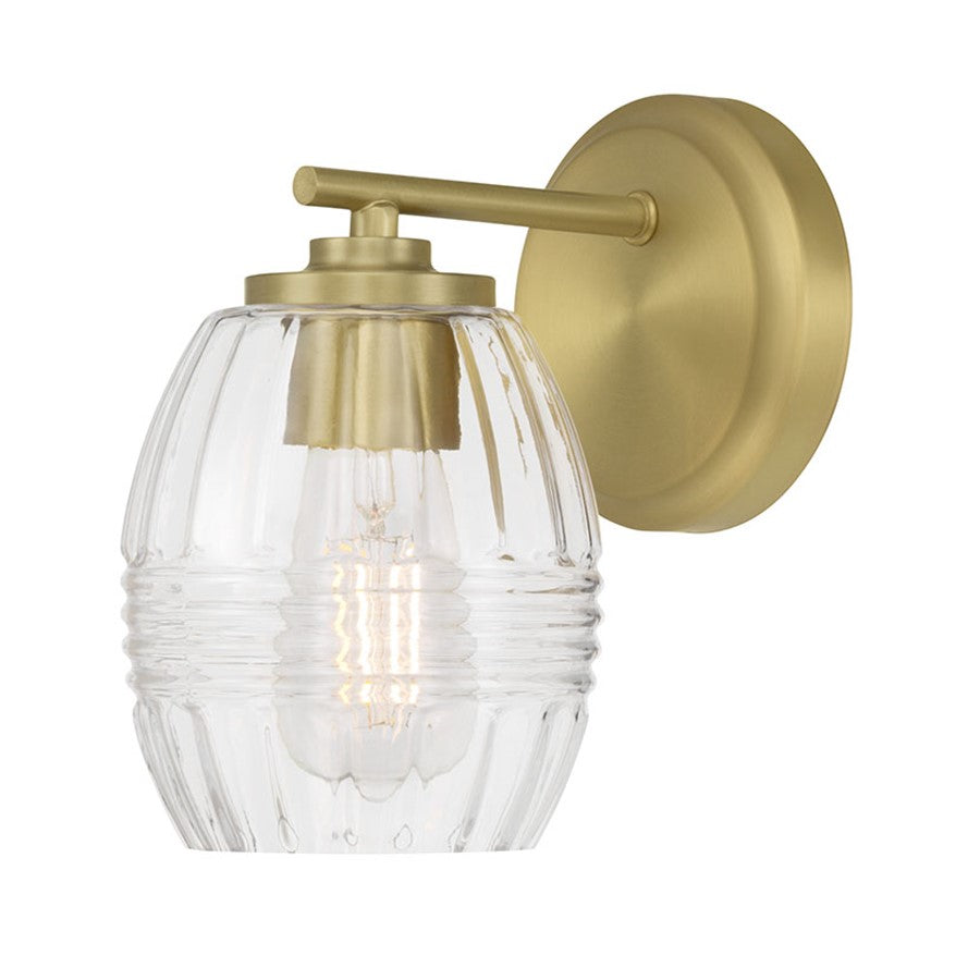 Millennium Lighting Miravelle 1Lt Wall Sconce, Brass/Clear