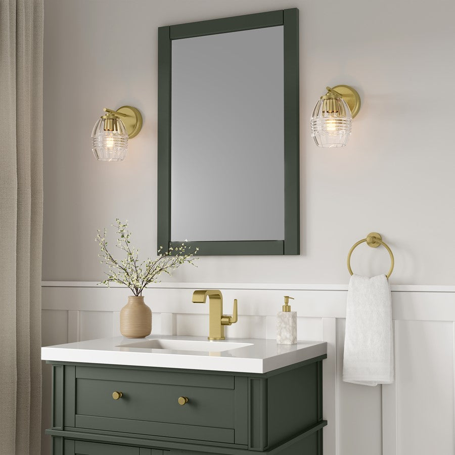Millennium Lighting Miravelle 1Lt Wall Sconce, Brass/Clear