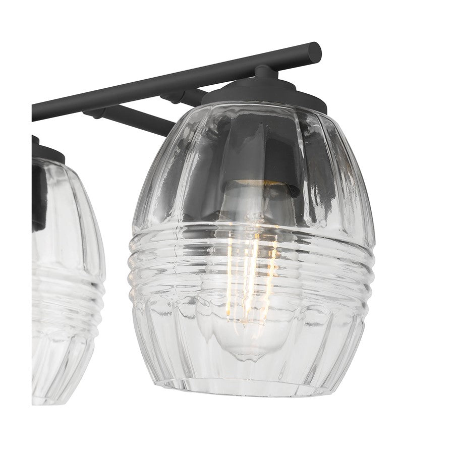 Millennium Lighting Miravelle 2Lt Bathroom Vanity Light, Black/Clear