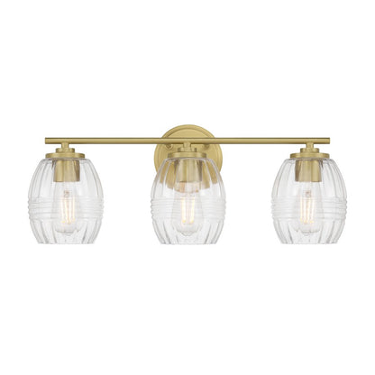 Millennium Lighting Miravelle 3Lt Bathroom Vanity Light, Brass/Clear