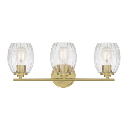 Millennium Lighting Miravelle 3Lt Bathroom Vanity Light, Brass/Clear