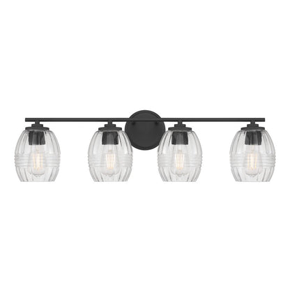 Millennium Lighting Miravelle 4Lt Bathroom Vanity Light, Black/Clear
