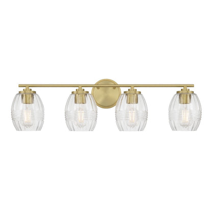 Millennium Lighting Miravelle 4Lt Bathroom Vanity Light, Brass/Clear