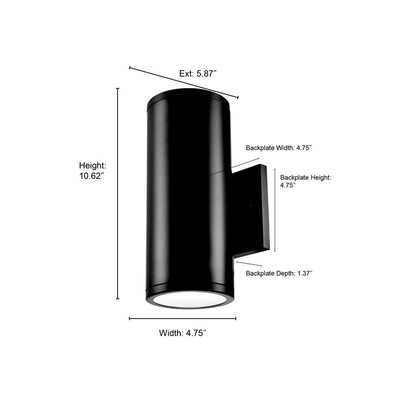 Millennium Lighting Vegas LED 11" Outdoor Wall Sconce, Black