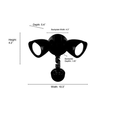 Millennium Lighting 11" Security Flood Light, Black/Clear