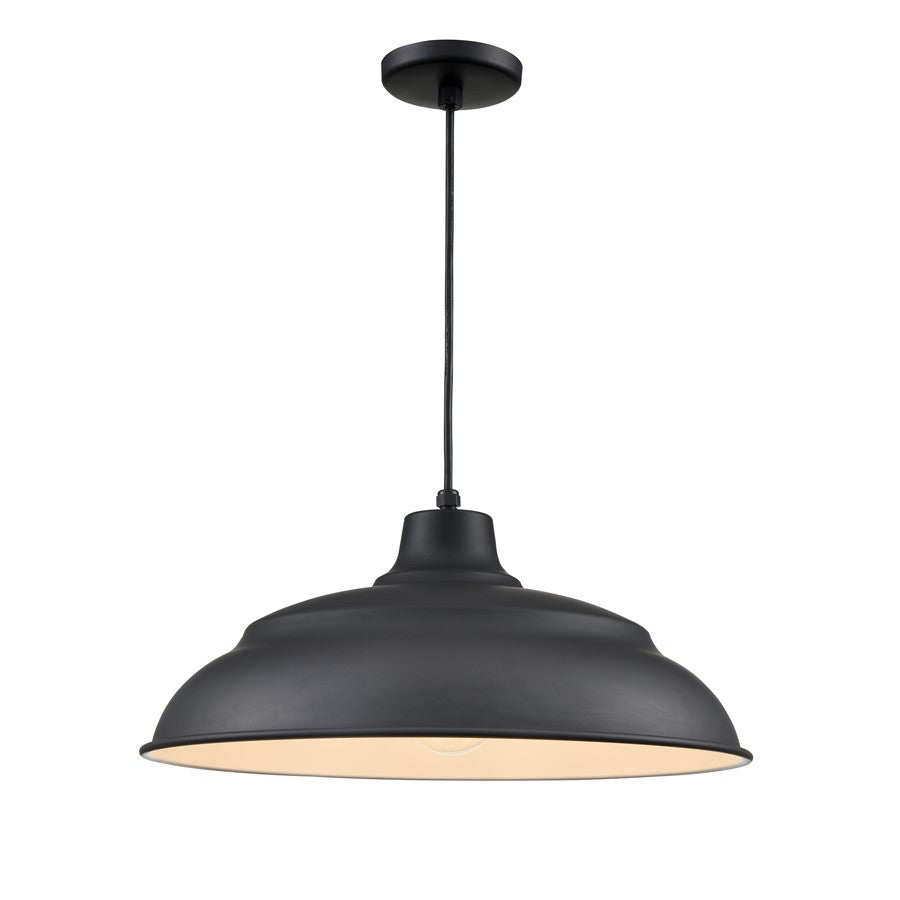 Millennium R Series 1Lt Cord Hung Aluminum Warehouse, Satin Black - RALWHC20-SB