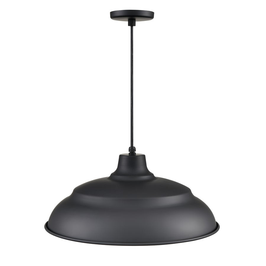 Millennium R Series 1Lt Cord Hung Aluminum Warehouse, Satin Black